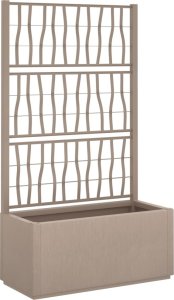 vidaXL Donica ogrodowa z kratką, jasnobrązowa, 80x36x140 cm, PP 2