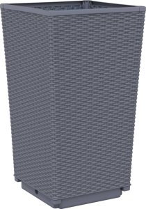 vidaXL Donice ogrodowe, 2 szt., szare, 32,5x32,5x57, PP 4