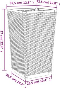 vidaXL Donice ogrodowe, 2 szt., szare, 32,5x32,5x57, PP 9