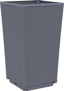 vidaXL Donice ogrodowe, 4 szt., szare, 32,5x32,5x57, PP 4