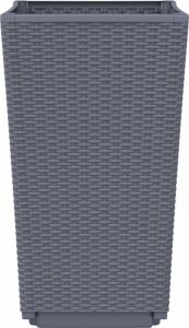 vidaXL Donice ogrodowe, 4 szt., szare, 32,5x32,5x57, PP 6
