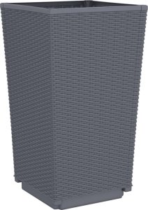 vidaXL Donice ogrodowe, 4 szt., szare, 32,5x32,5x57, PP 7
