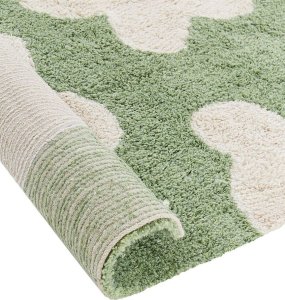 Beliani Dywan dziecięcy bawełniany w kwiaty 140 x 200 cm zielony MOKHVA 4