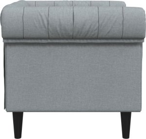 vidaXL Fotel Chesterfield, jasnoszary, obity tkaniną 5
