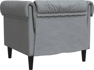 vidaXL Fotel Chesterfield, jasnoszary, obity tkaniną 6
