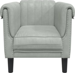 vidaXL Fotel, jasnoszary, tapicerowany aksamitem 4