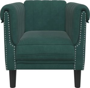 vidaXL Fotel, ciemnozielony, tapicerowany aksamitem 4