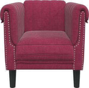 vidaXL Fotel, winna czerwień, tapicerowany aksamitem 4