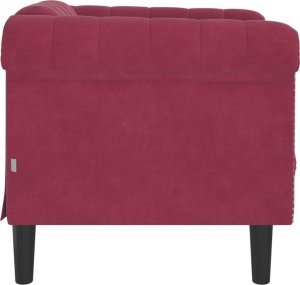 vidaXL Fotel, winna czerwień, tapicerowany aksamitem 5