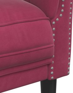 vidaXL Fotel, winna czerwień, tapicerowany aksamitem 7