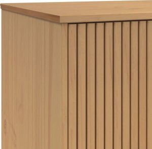 vidaXL Komoda , biało-brązowa, 114x43x73,5cm, lite drewno sosnowe 11