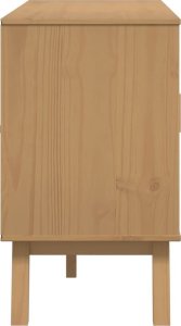 vidaXL Komoda , biało-brązowa, 114x43x73,5cm, lite drewno sosnowe 9