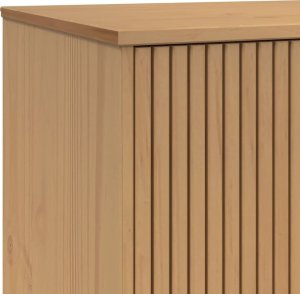 vidaXL Komoda , biało-brązowa, 114x43x73,5cm, lite drewno sosnowe 11