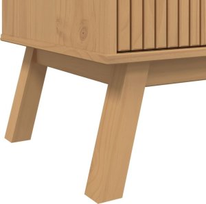 vidaXL Komoda , biało-brązowa, 114x43x73,5cm, lite drewno sosnowe 12