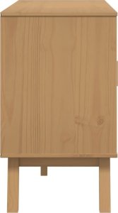vidaXL Komoda , biało-brązowa, 114x43x73,5cm, lite drewno sosnowe 9