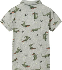 vidaXL Koszula dziecięca z krótkimi rękawami, jasne khaki melanżowe, 128 2