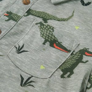 vidaXL Koszula dziecięca z krótkimi rękawami, jasne khaki melanżowe, 128 4