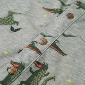 vidaXL Koszula dziecięca z krótkimi rękawami, jasne khaki melanżowe, 128 5