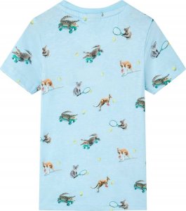 vidaXL Koszulka dziecięca z krótkimi rękawami, jasnoniebieski melanż, 116 2