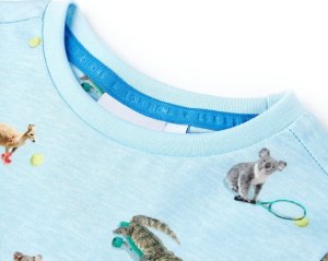 vidaXL Koszulka dziecięca z krótkimi rękawami, jasnoniebieski melanż, 116 3