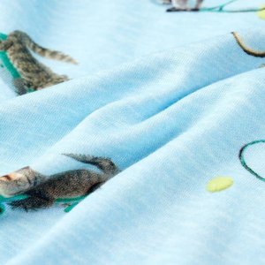 vidaXL Koszulka dziecięca z krótkimi rękawami, jasnoniebieski melanż, 116 7