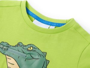 vidaXL Koszulka dziecięca z krótkimi rękawami, limonkowa, 116 3