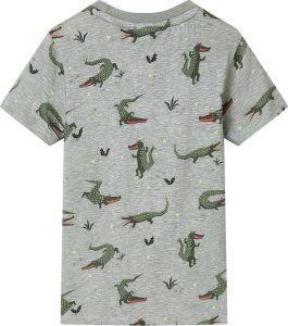 vidaXL Koszulka dziecięca z krótkimi rękawami, jasny melanż khaki, 128 2