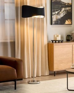 Lampa podłogowa Beliani Lampa podłogowa metalowa srebrna CALVILLO 2