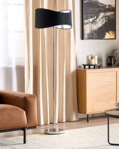 Lampa podłogowa Beliani Lampa podłogowa metalowa srebrna CALVILLO 3