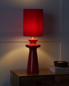 Lampa stołowa Beliani Lampa stołowa zamsz pomarańczowa OTEROS 2
