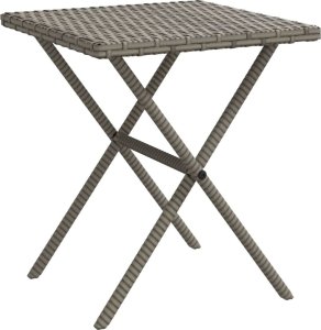 vidaXL Leżaki ze stolikiem, 2 szt., szare, polirattan 6