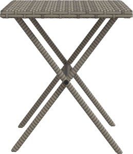 vidaXL Leżaki ze stolikiem, 2 szt., szare, polirattan 7