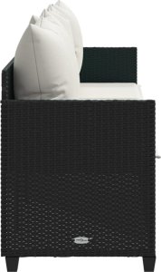 vidaXL Leżanka z poduszkami, czarna, rattan PE 6