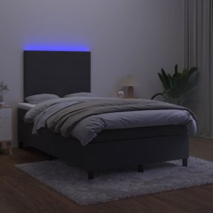 vidaXL Łóżko kontynentalne z materacem i LED, czarne, 120x190 cm 4