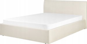 Beliani Łóżko z pojemnikiem tapicerowane 140 x 200 cm beżowe ORBEY 4