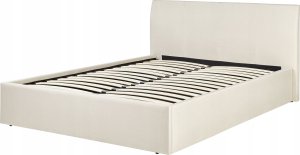 Beliani Łóżko z pojemnikiem tapicerowane 140 x 200 cm beżowe ORBEY 5