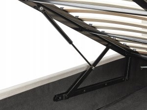 Beliani Łóżko z pojemnikiem tapicerowane 140 x 200 cm beżowe ORBEY 9