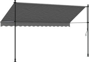 vidaXL Markiza zwijana, antracytowa, 350x150 cm, tkanina i stal 5