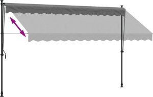 vidaXL Markiza zwijana, antracytowa, 350x150 cm, tkanina i stal 6
