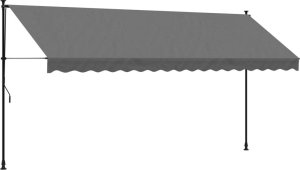 vidaXL Markiza zwijana, antracytowa, 400x150 cm, tkanina i stal 2