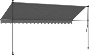 vidaXL Markiza zwijana, antracytowa, 400x150 cm, tkanina i stal 5