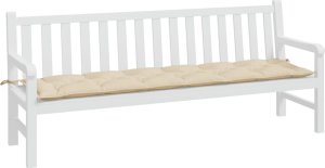 vidaXL Poduszka na ławkę ogrodową, beżowa, 200x50x7 cm, tkanina 3