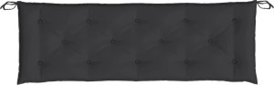 vidaXL Poduszka na ławkę ogrodową, czarna, 150x50x7 cm, tkanina 4