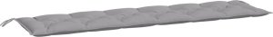 vidaXL Poduszka na ławkę ogrodową, szara, 200x50x7 cm, tkanina 2