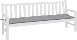 vidaXL Poduszka na ławkę ogrodową, szara, 200x50x7 cm, tkanina 3