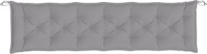 vidaXL Poduszka na ławkę ogrodową, szara, 200x50x7 cm, tkanina 4