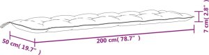 vidaXL Poduszka na ławkę ogrodową, szara, 200x50x7 cm, tkanina 7