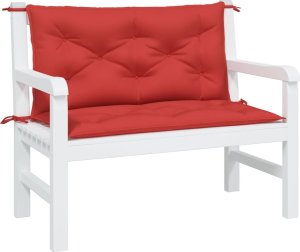 vidaXL Poduszki na ławkę ogrodową, 2 szt., czerwona, tkanina Oxford 3