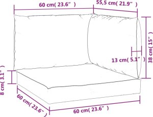 vidaXL Poduszki na palety, 3 szt., kremowe, tkanina Oxford 10