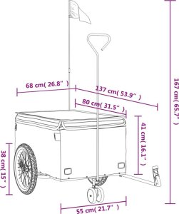vidaXL Przyczepka rowerowa, czarna, 45 kg, żelazo 12